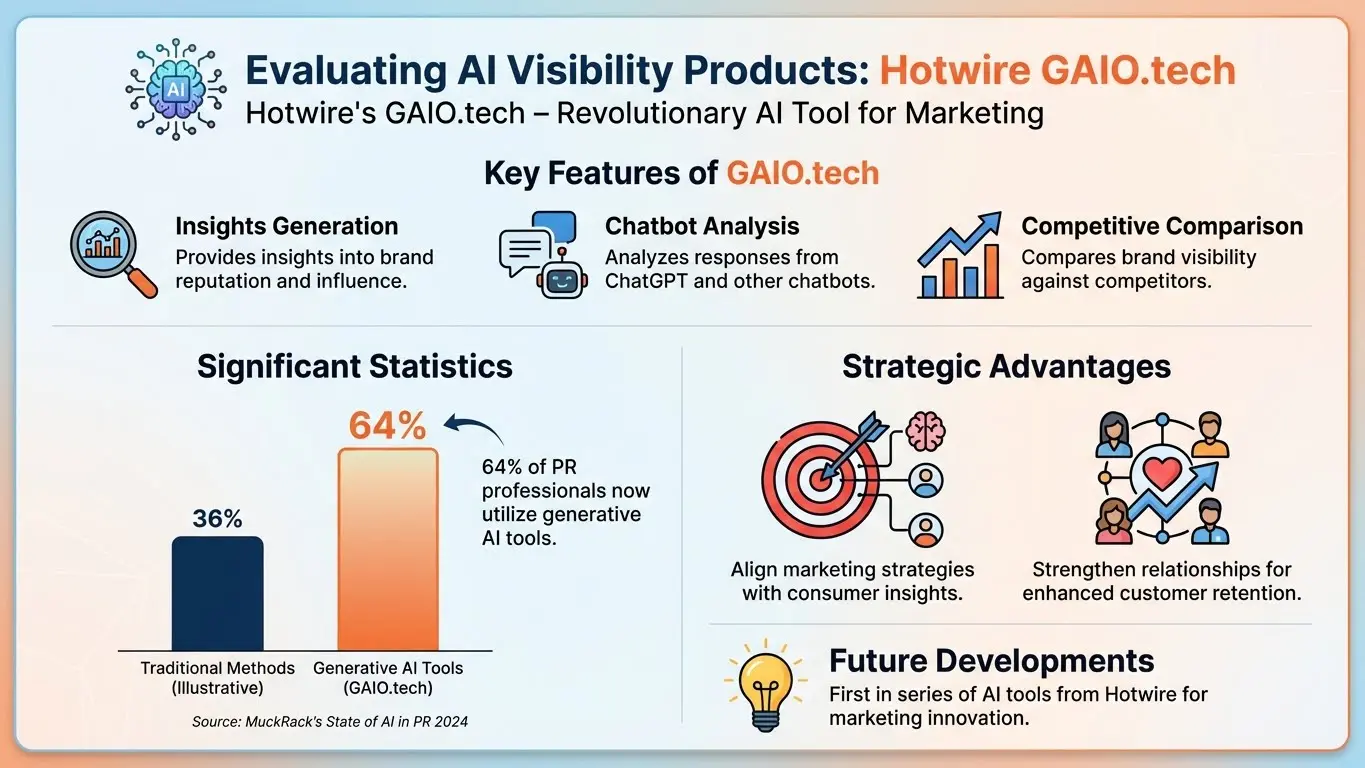 GAIO.tech platform interface showing brand visibility metrics