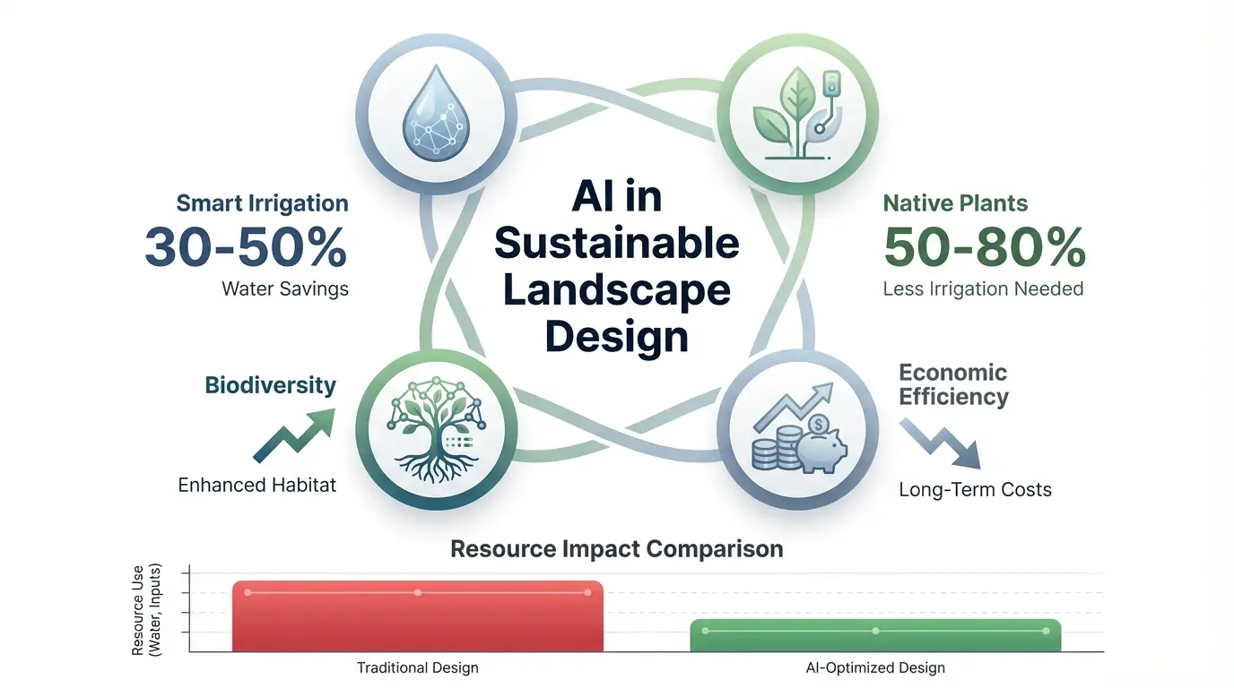 Artificial Intelligence Landscape Design in 2026: Boosting Sustainability 2 AI landscape design visualization showing terrain analysis overlays