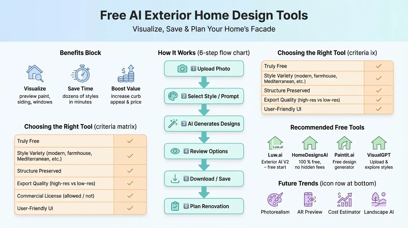 Modern home exterior designed with AI software