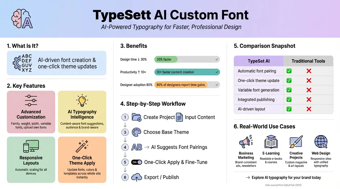 Typeset AI custom font interface showing typography options