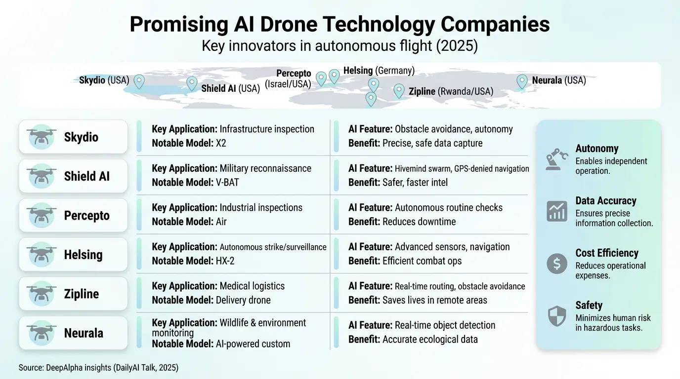 autonomous drone flying through complex industrial environment