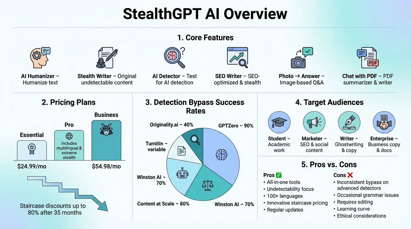 StealthGPT AI dashboard showing humanization tools